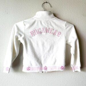 ROCAWEAR kids vintage white terry cloth zip up jacket Girls 5 years old